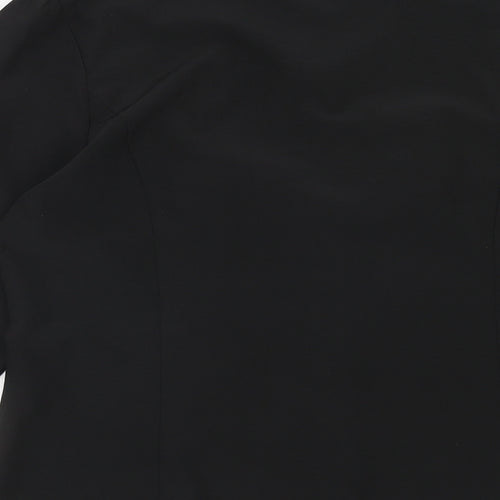 Preworn Womens Black Polyester Basic Button-Up Size L Collared