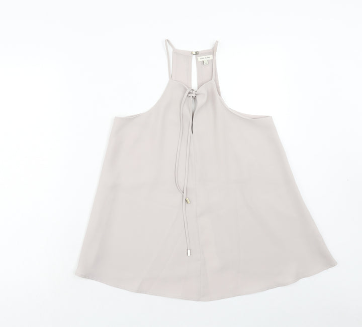 River Island Womens Beige Polyester Camisole Tank Size 8 Square Neck