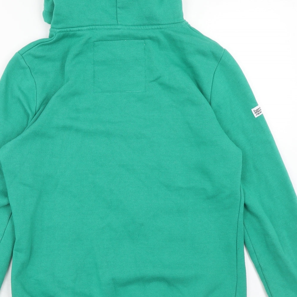 Superdry Womens Green Cotton Full Zip Hoodie Size 14 Zip