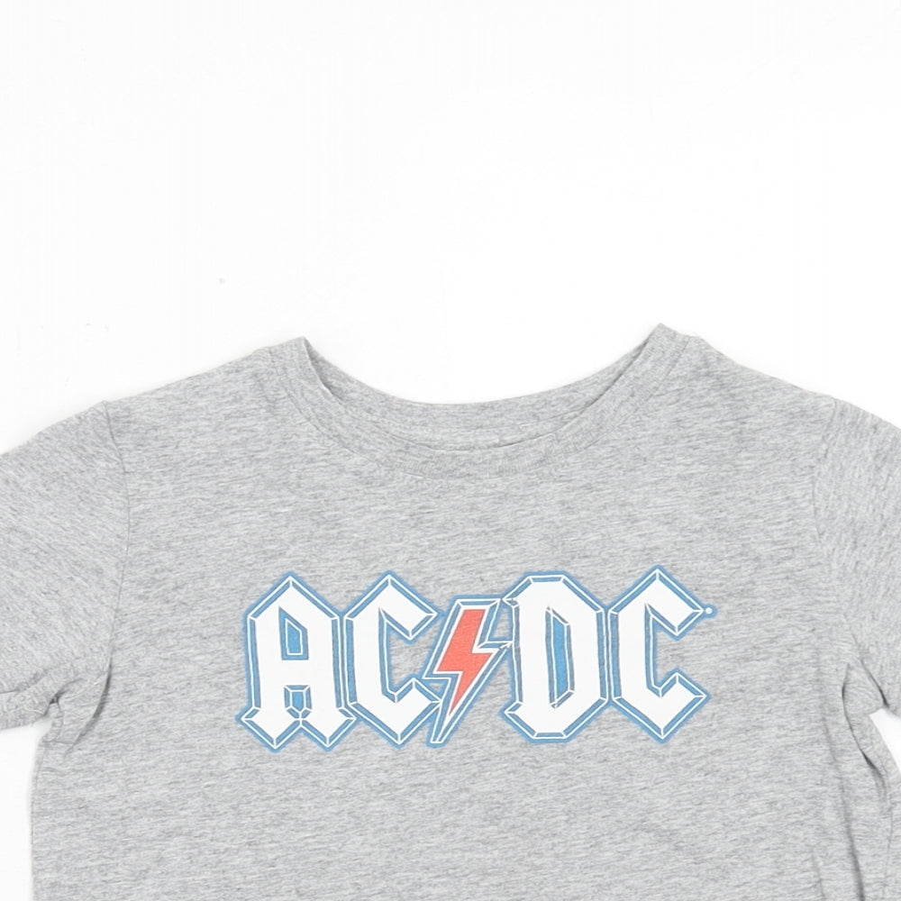 Gap Boys Grey Cotton Pullover T-Shirt Size 18-24 Months Round Neck Pullover - AC/DC