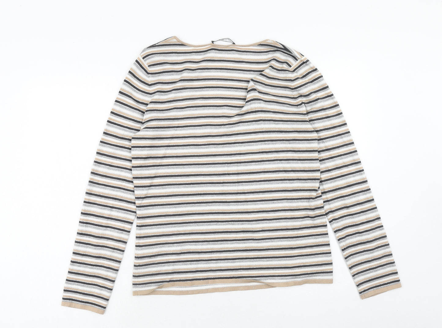 Betty Barclay Womens Multicoloured Scoop Neck Striped Polyester Pullover Jumper Size 16