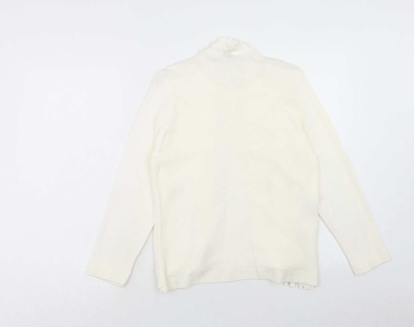 Impressions Womens Ivory V-Neck Acrylic Cardigan Jumper Size S - Size S-M