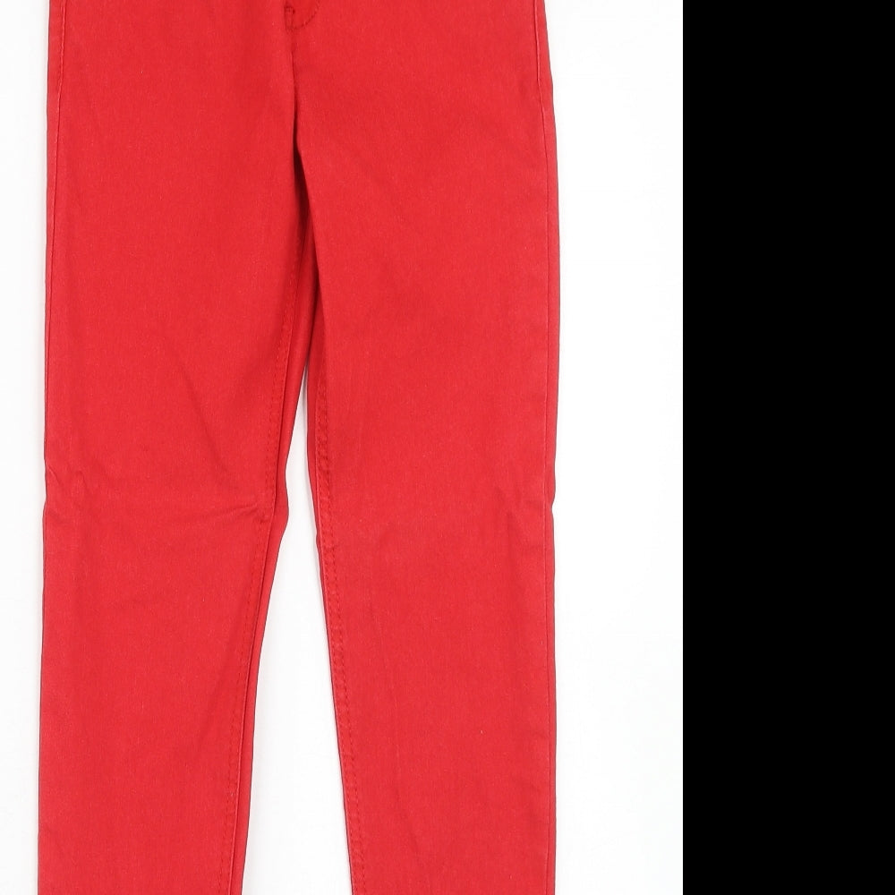 Mango Womens Red Cotton Skinny Jeans Size 4 Regular Zip