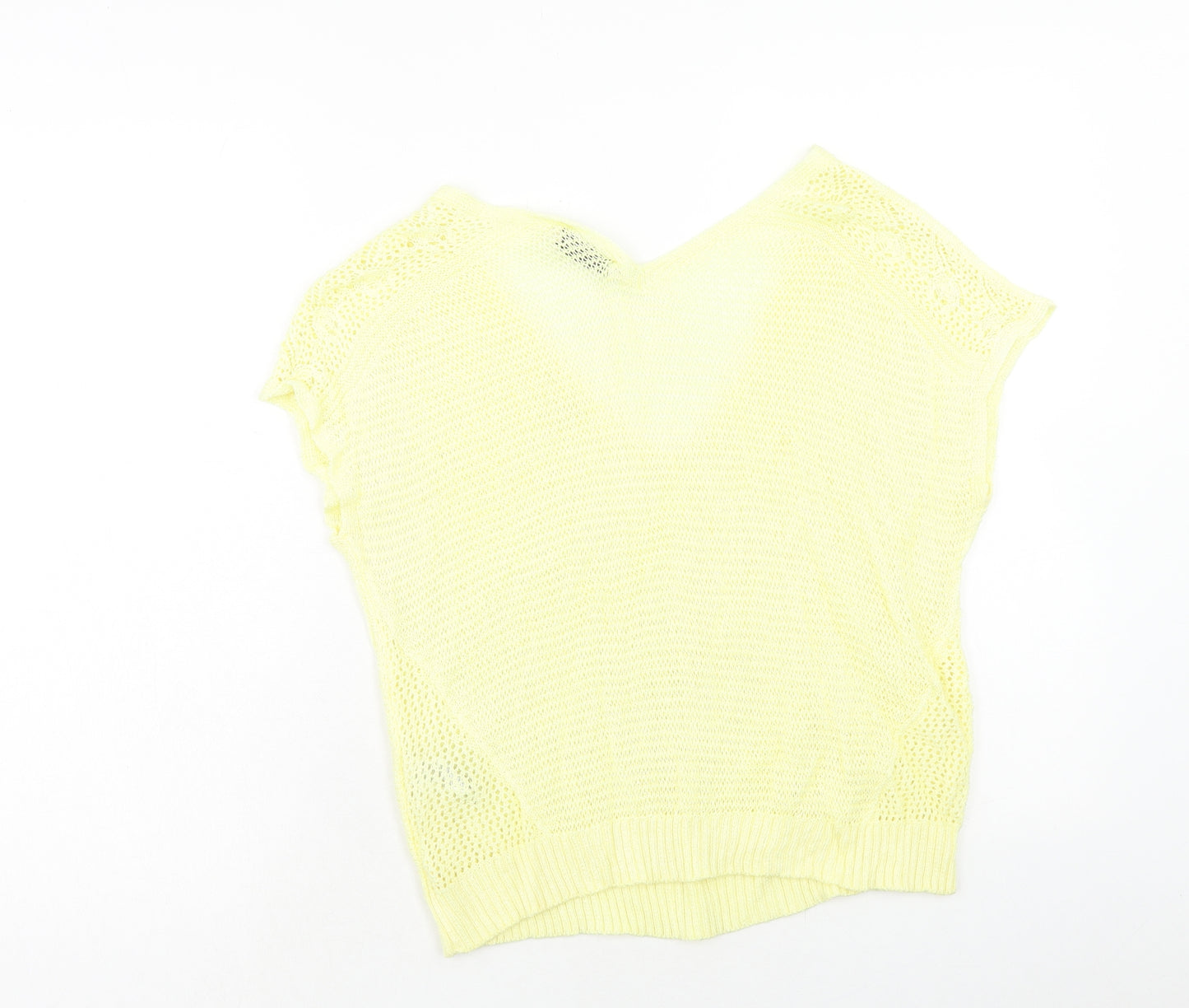 Per Una Womens Yellow Acrylic Basic Blouse Size 16 V-Neck