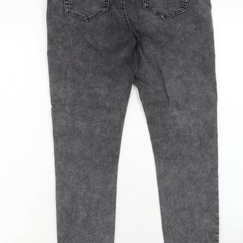 Denim & Co. Womens Grey Cotton Skinny Jeans Size 12 Regular Zip