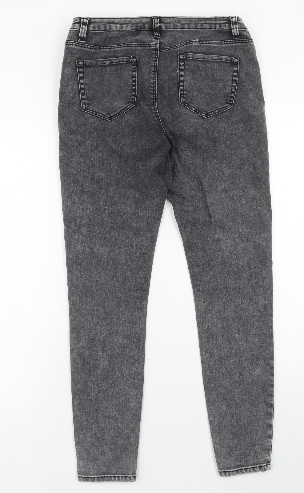 Denim & Co. Womens Grey Cotton Skinny Jeans Size 12 Regular Zip