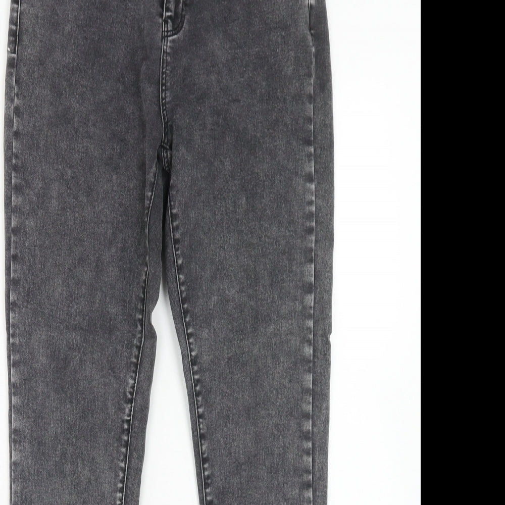 Denim & Co. Womens Grey Cotton Skinny Jeans Size 12 Regular Zip