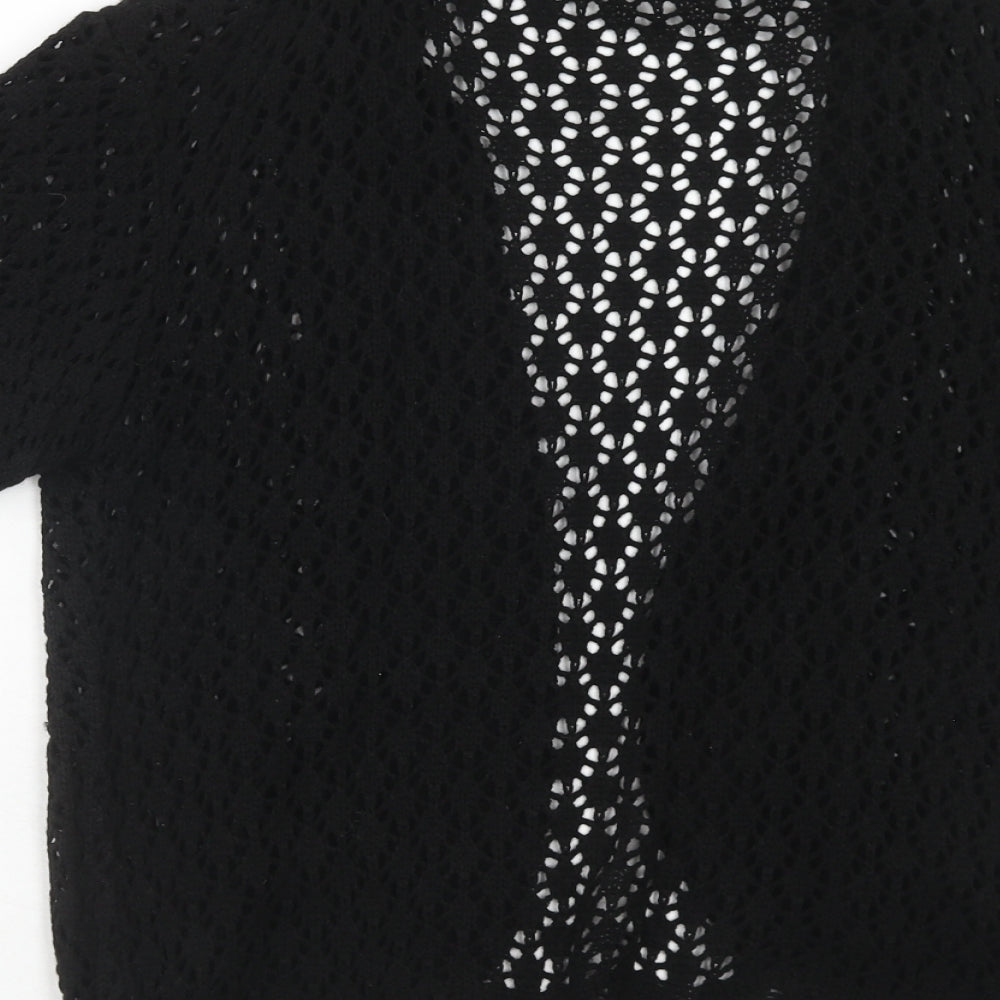 New image Womens Black V-Neck Acrylic Cardigan Jumper Size XL