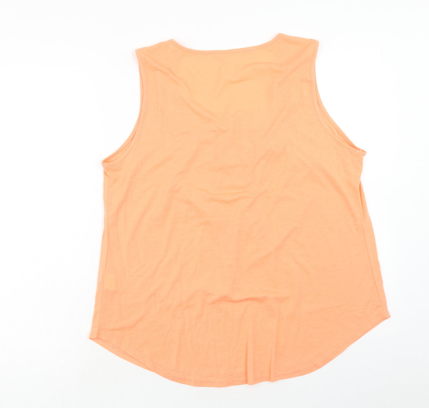Preworn Womens Orange Polyester Basic Tank Size XL Square Neck