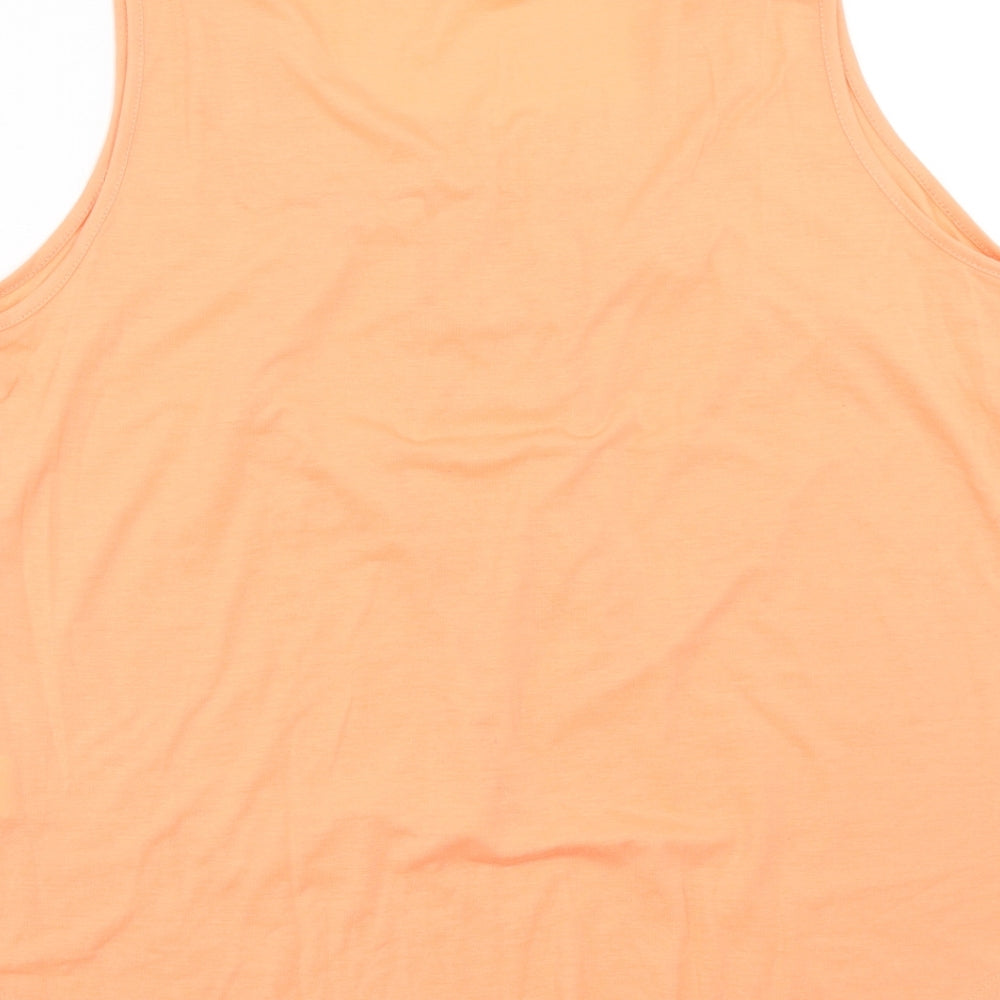 Preworn Womens Orange Polyester Basic Tank Size XL Square Neck