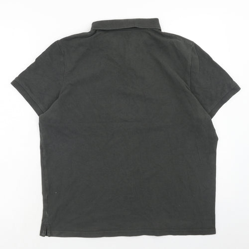Nutmeg Mens Grey Cotton Polo Size L Collared Button