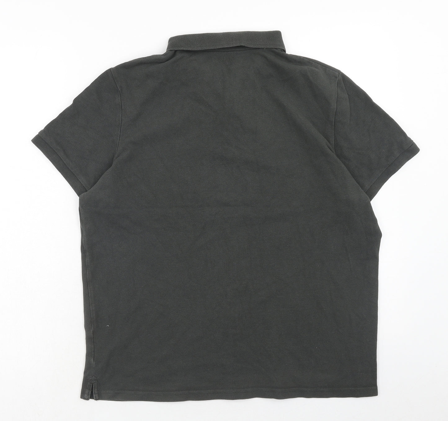 Nutmeg Mens Grey Cotton Polo Size L Collared Button