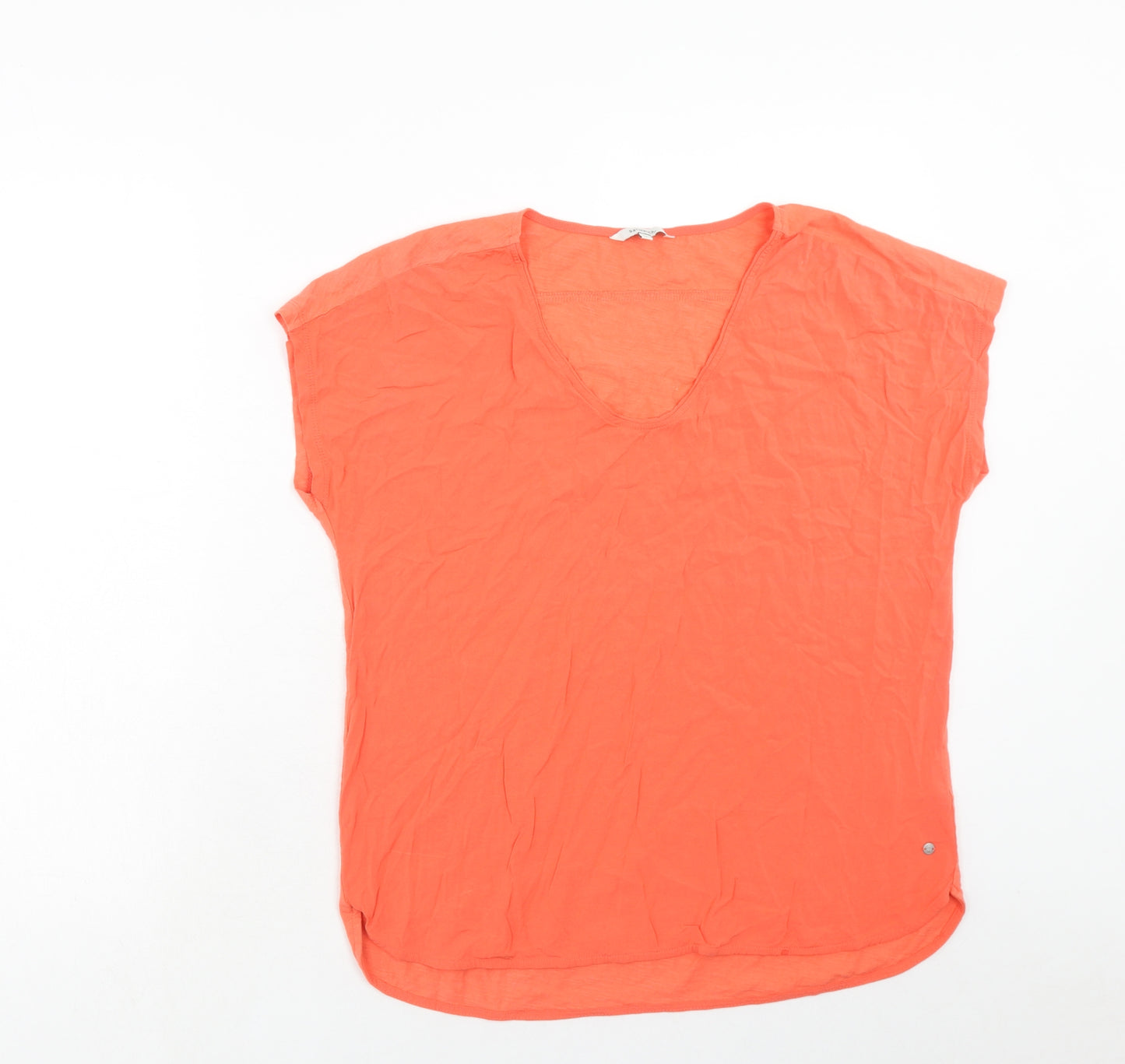 Sandwich Womens Orange Viscose Basic Blouse Size M V-Neck