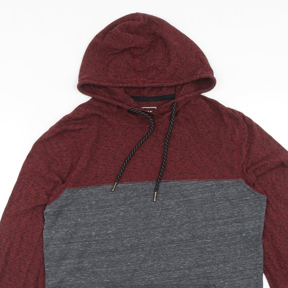 Urban Pipeline Mens Grey Cotton Pullover Hoodie Size S - Colourblock