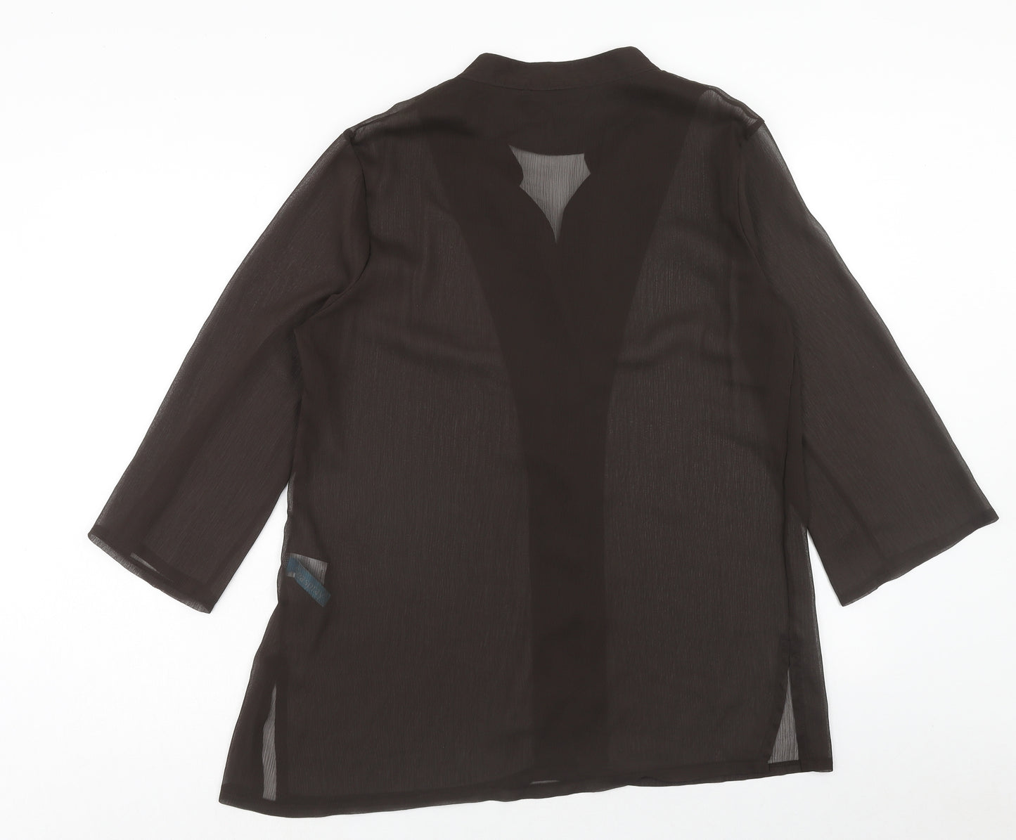 Seaspray Womens Brown Polyester Basic Blouse Size S V-Neck