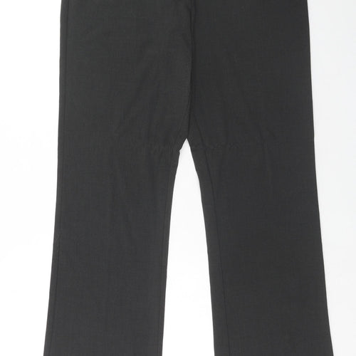 Kenneth Cole Womens Grey Polyester Trousers Size 12 Regular Hook & Eye