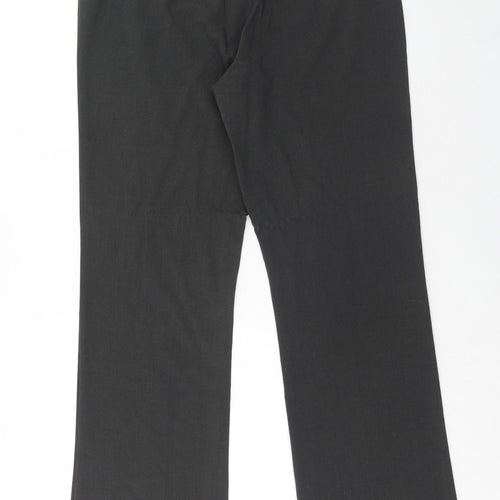 Kenneth Cole Womens Grey Polyester Trousers Size 12 Regular Hook & Eye