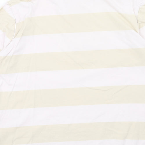 NEXT Womens Pink Striped Cotton Basic Polo Size 12 Collared