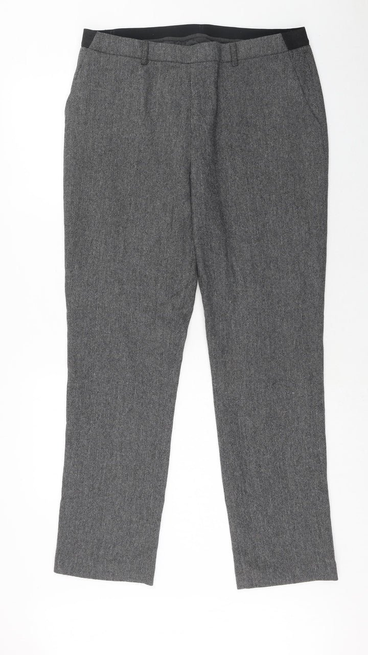 Uniqlo Womens Grey Polyester Dress Pants Trousers Size 32 in Regular