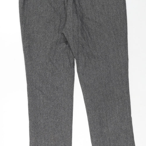 Uniqlo Womens Grey Polyester Dress Pants Trousers Size 32 in Regular