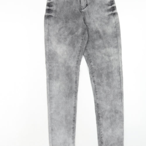 Blue Spice Womens Grey Cotton Skinny Jeans Size 26 in Regular Zip