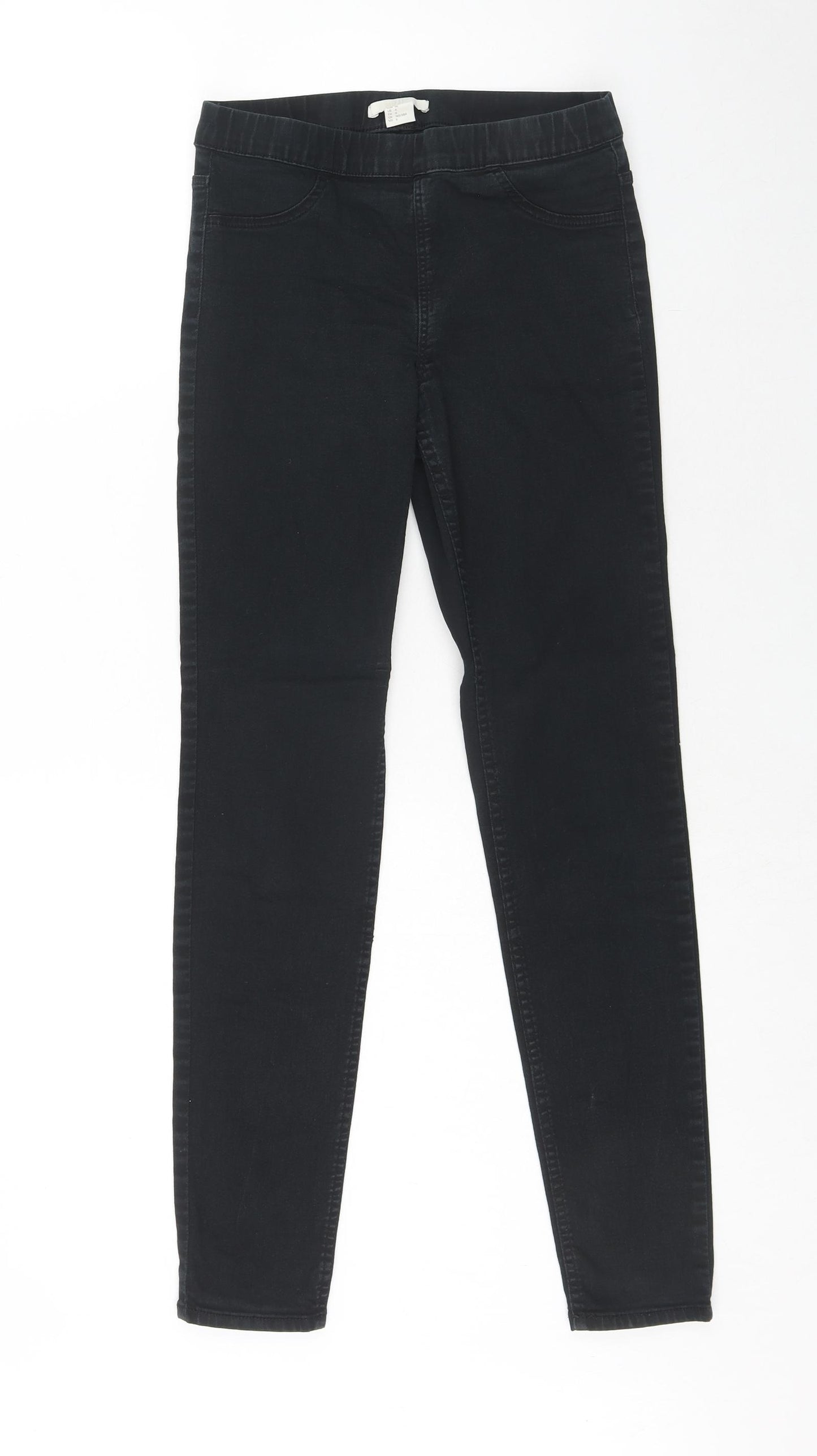 H&M Womens Black Cotton Jegging Jeans Size 8 Regular