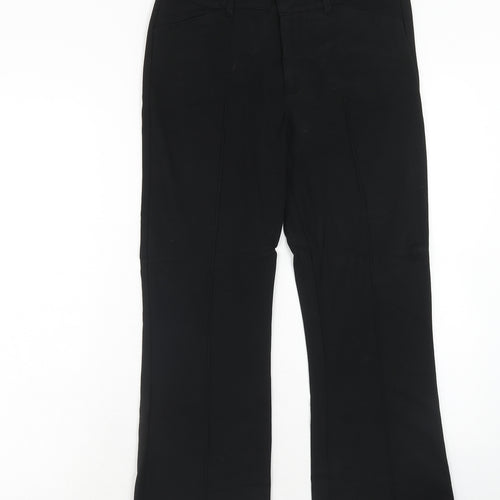 Laura Scott Womens Black Viscose Dress Pants Trousers Size 14 Regular Hook & Eye