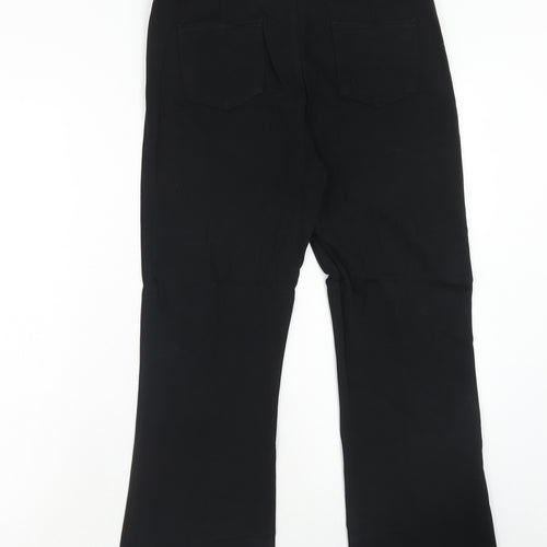 Laura Scott Womens Black Viscose Dress Pants Trousers Size 14 Regular Hook & Eye