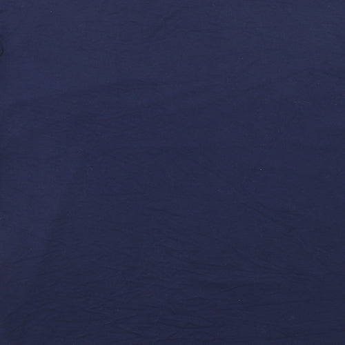 TU Womens Blue Geometric Polyester Basic Blouse Size 16 Round Neck