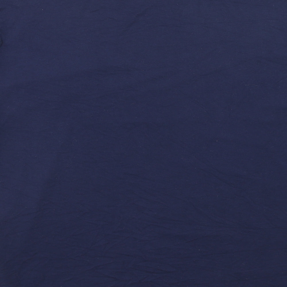 TU Womens Blue Geometric Polyester Basic Blouse Size 16 Round Neck