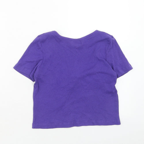 Brave Soul Womens Purple Cotton Basic Blouse Size XS V-Neck