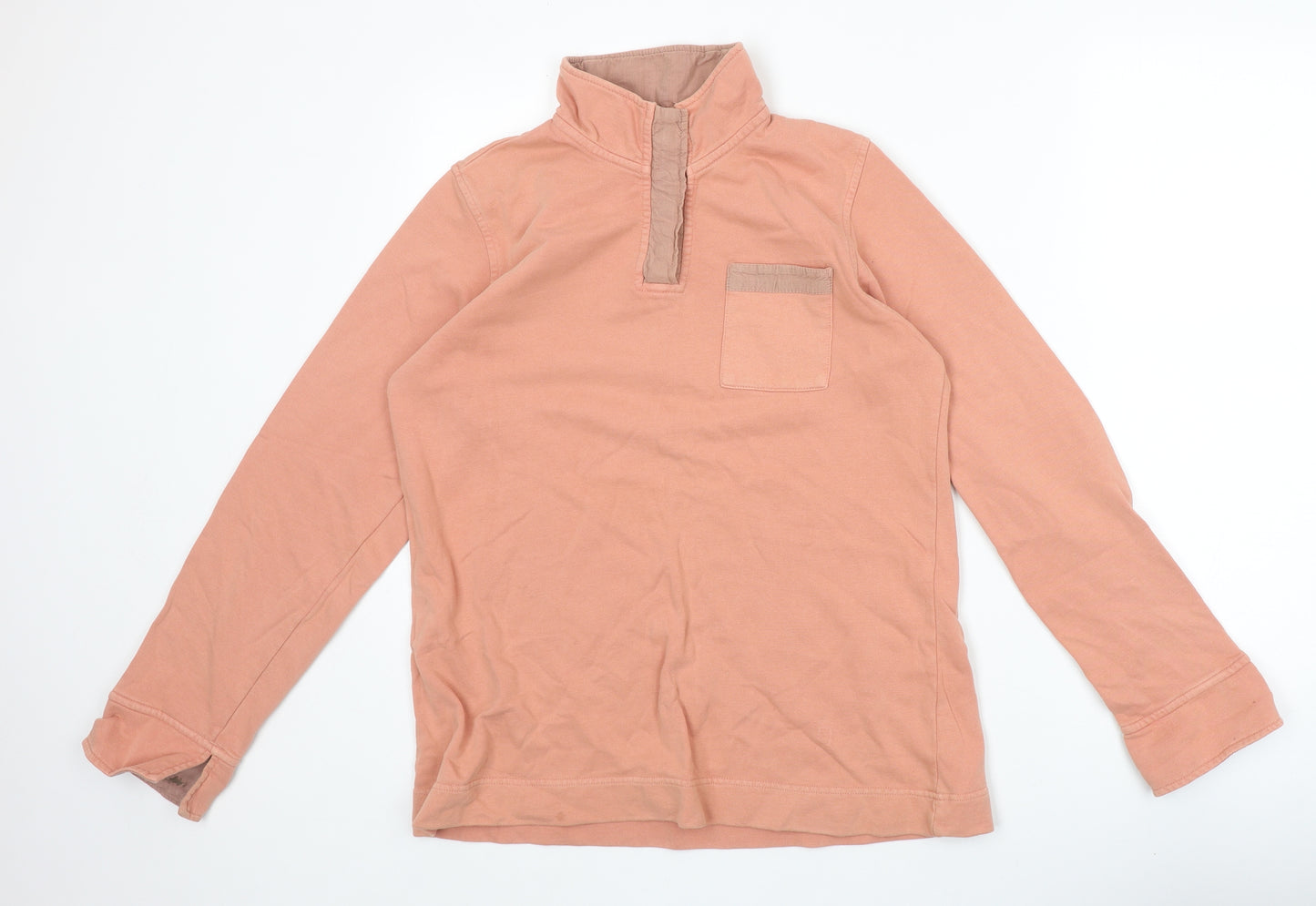 Orvis Womens Pink 100% Cotton Pullover Sweatshirt Size M Snap