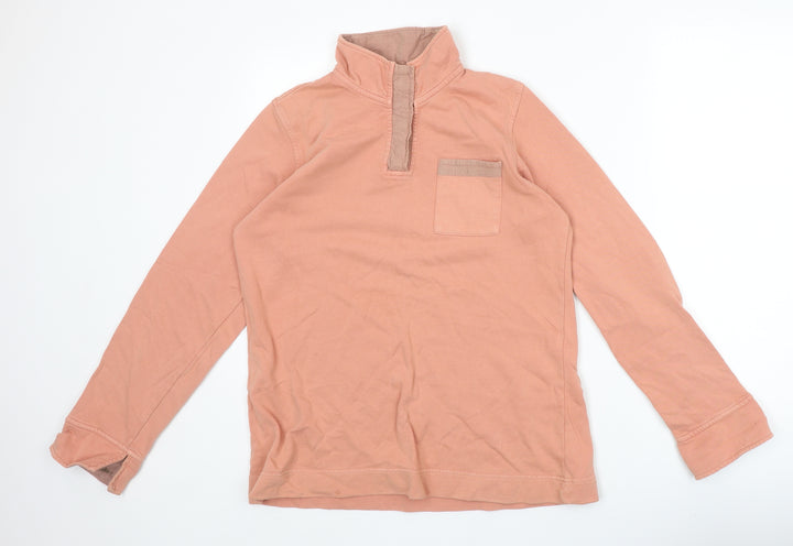 Orvis Womens Pink 100% Cotton Pullover Sweatshirt Size M Snap