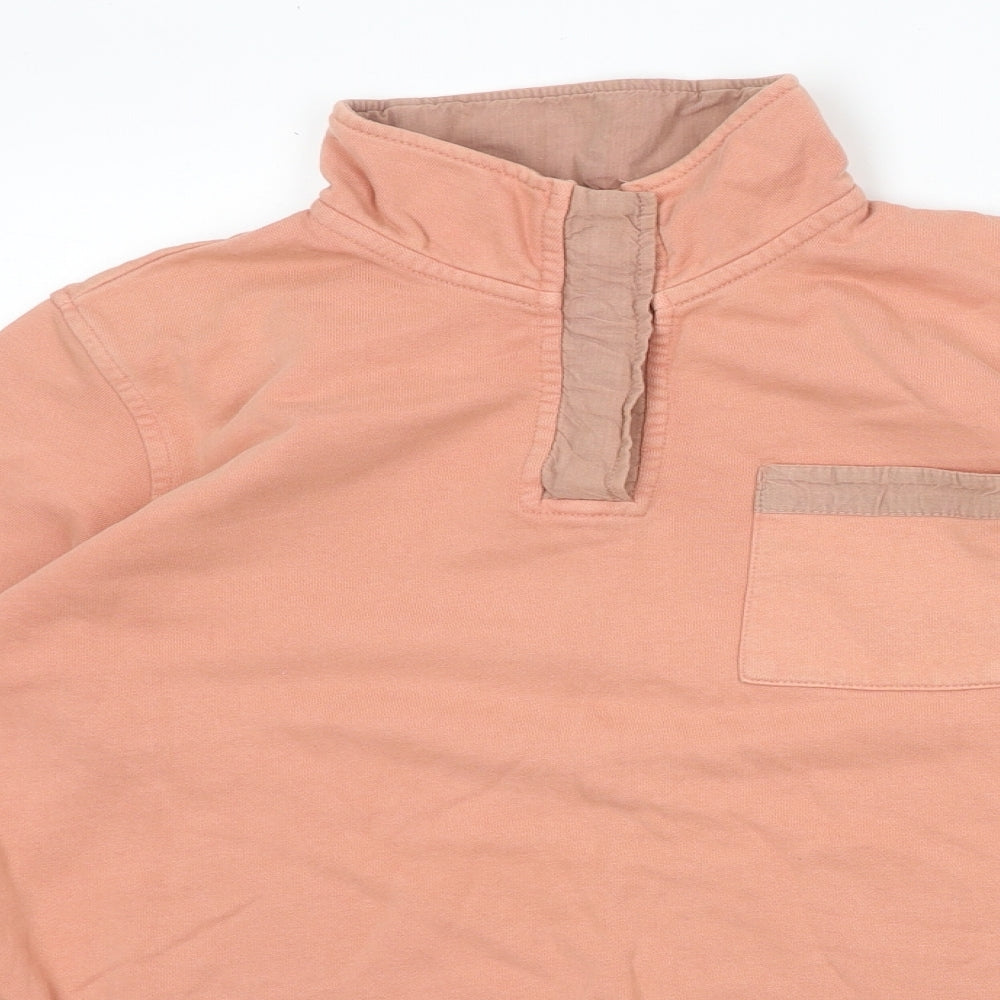 Orvis Womens Pink 100% Cotton Pullover Sweatshirt Size M Snap