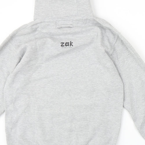 Just Hoods Womens Grey Cotton Pullover Hoodie Size S Pullover - Zak The Collie Dog