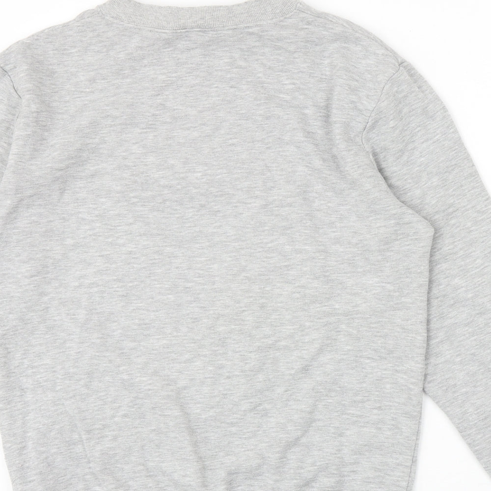 H&M Mens Grey Cotton Pullover Sweatshirt Size XS - Chinese Symbols