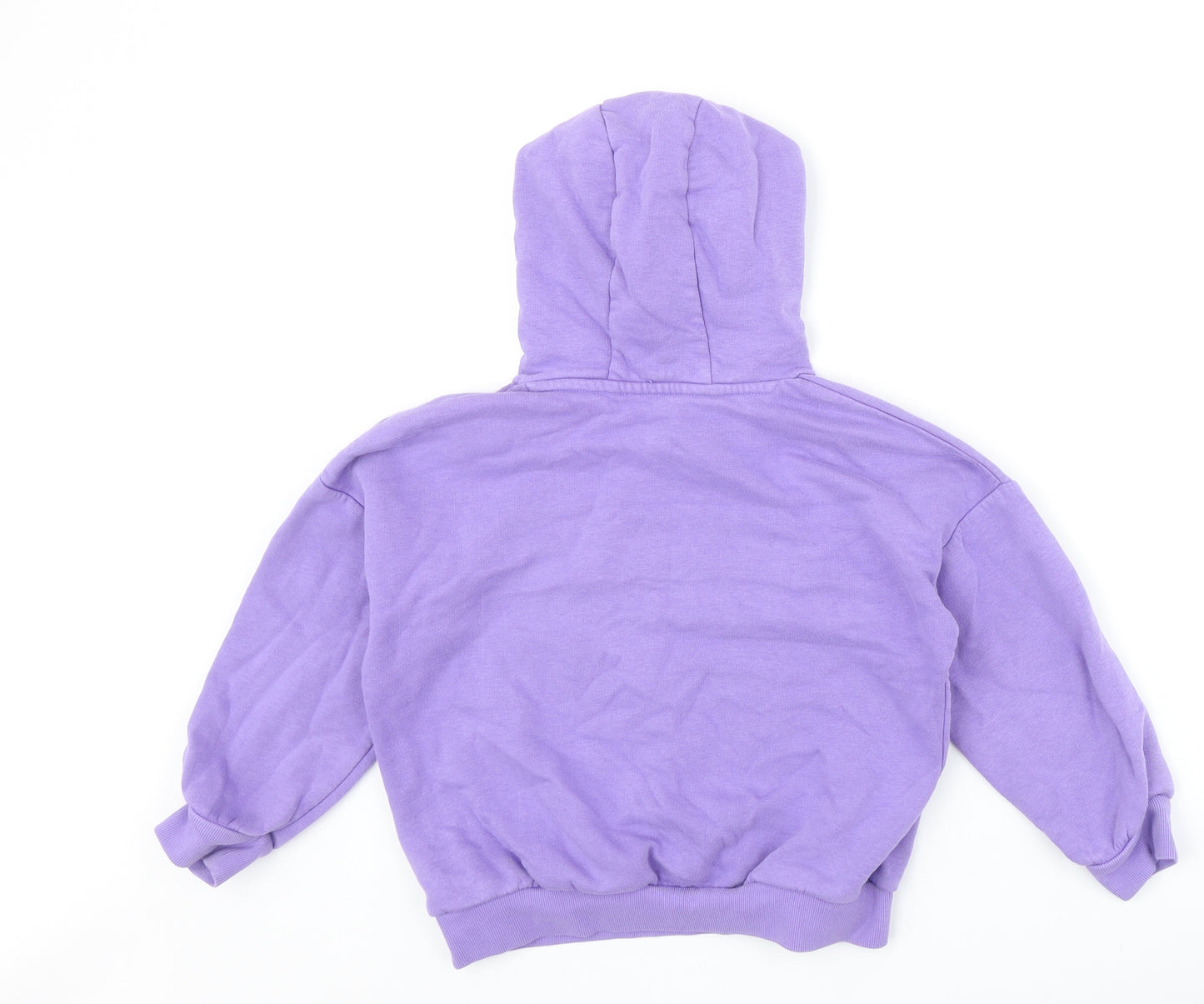 Marks and Spencer Girls Purple Cotton Pullover Hoodie Size 7-8 Years Pullover