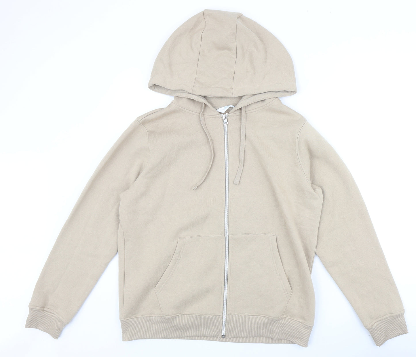 Primark Womens Beige Cotton Full Zip Hoodie Size M Zip