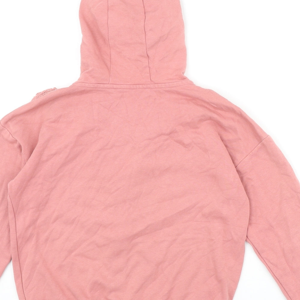George Girls Pink Cotton Full Zip Hoodie Size 10-11 Years Zip