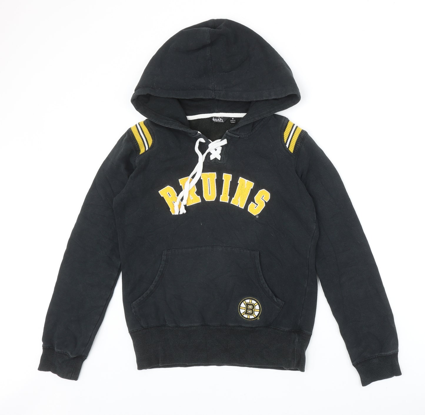 Touch Womens Black Cotton Pullover Hoodie Size S Pullover