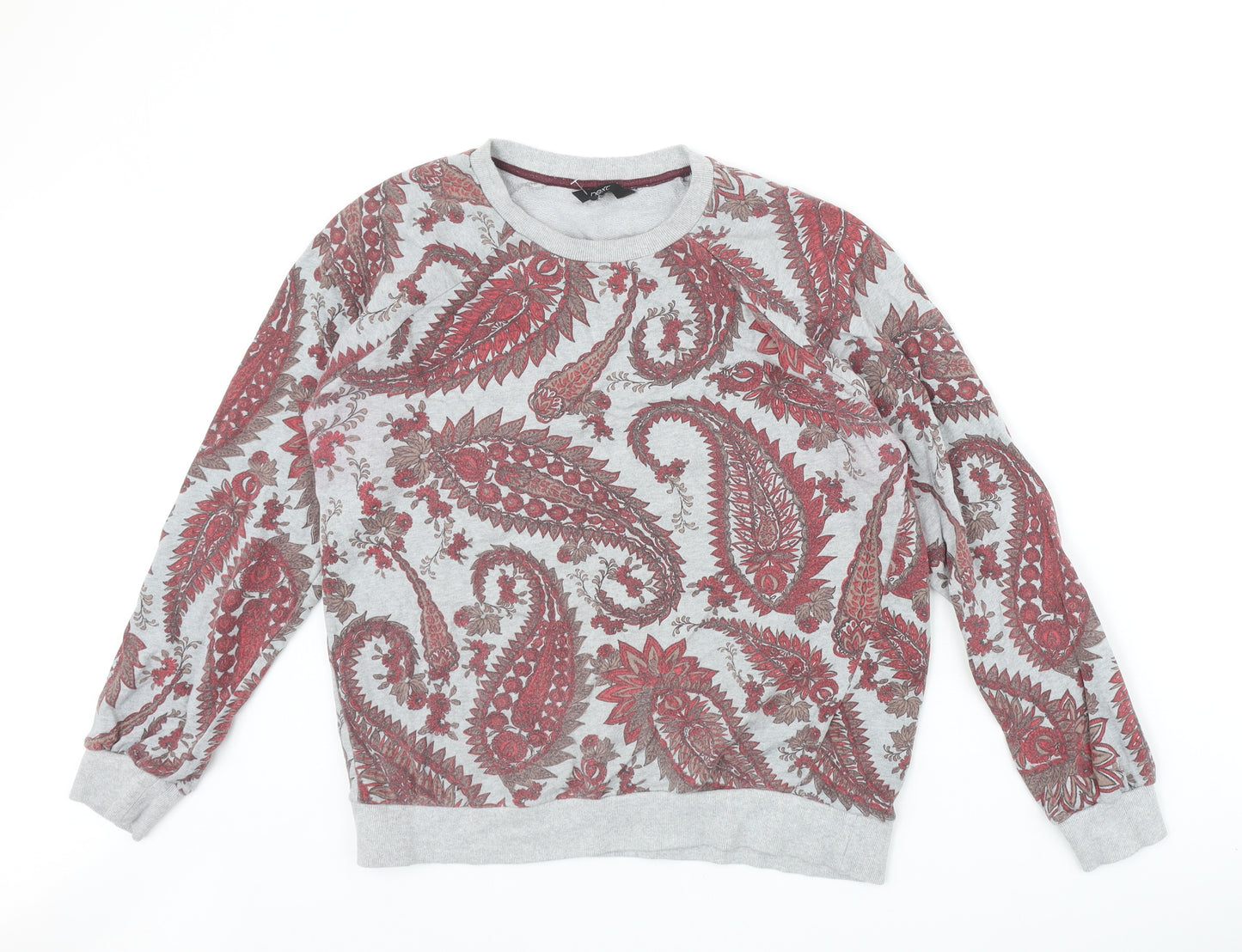 NEXT Womens Multicoloured Paisley Cotton Pullover Sweatshirt Size M Pullover