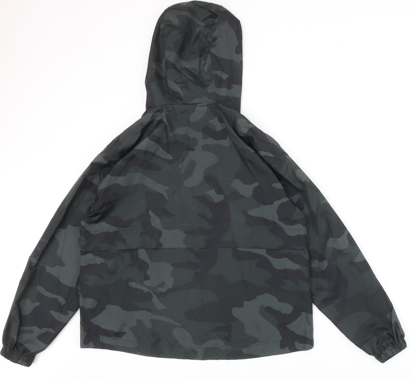 Primark Womens Green Camouflage Rain Coat Coat Size 2XS Zip