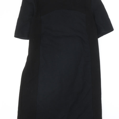 Warehouse Womens Black Polyester A-Line Size 10 Round Neck Zip