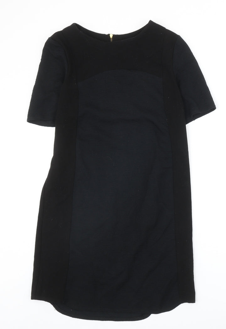 Warehouse Womens Black Polyester A-Line Size 10 Round Neck Zip