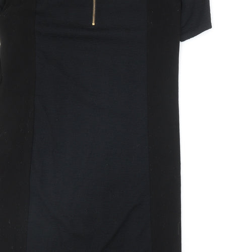 Warehouse Womens Black Polyester A-Line Size 10 Round Neck Zip