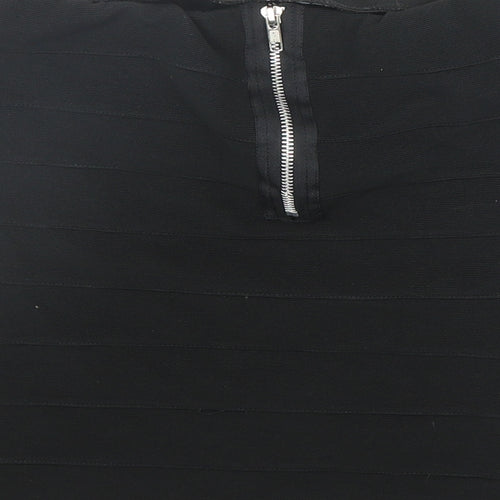 Therapy Womens Black Polyester Bandage Skirt Size 8 Zip