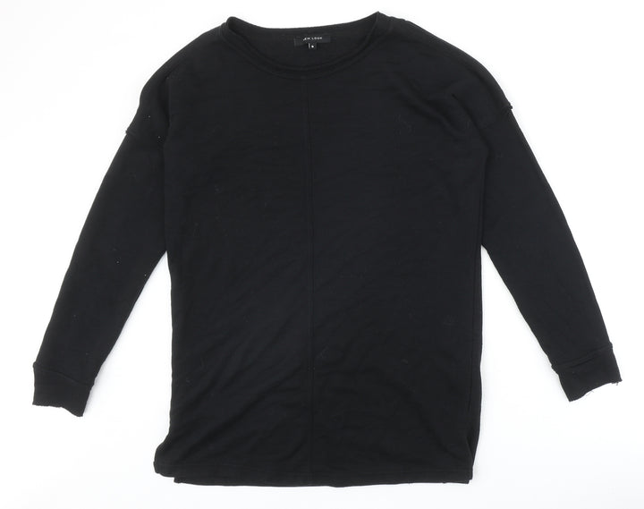 New Look Womens Black Polyester Pullover Sweatshirt Size 8 Pullover