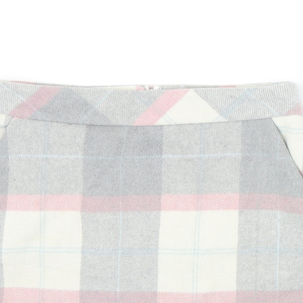 Primark Womens Multicoloured Plaid Cotton A-Line Skirt Size 8 Zip