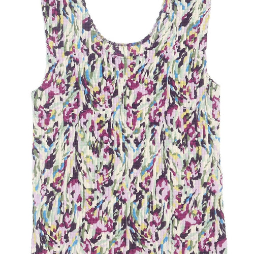 Nicola Womens Multicoloured Geometric Polyester Basic Tank Size L Scoop Neck