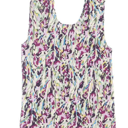 Nicola Womens Multicoloured Geometric Polyester Basic Tank Size L Scoop Neck